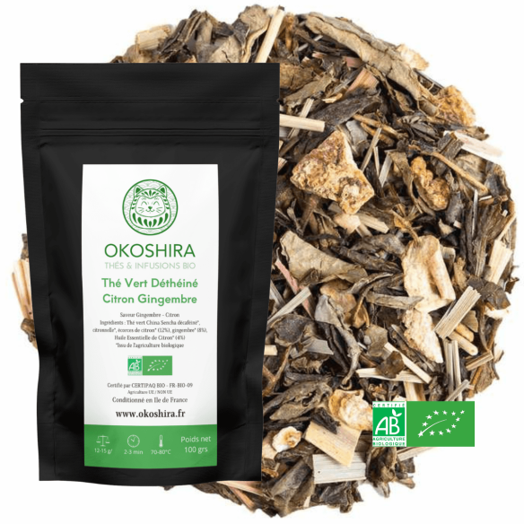 Thé Vert Déthéiné Citron Gingembre Thé Vert Déthéiné Citron Gingembre